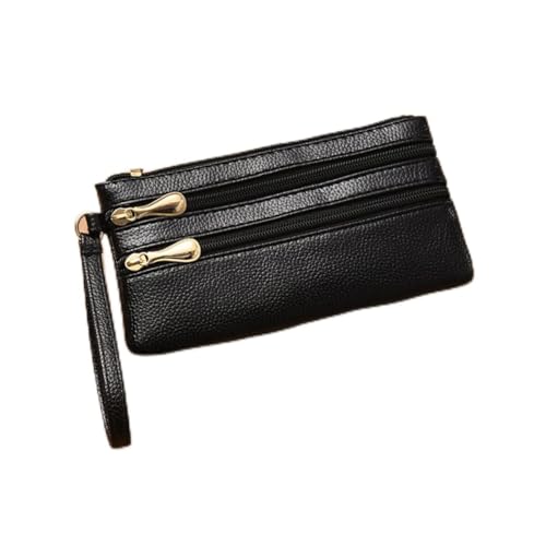 Bolsa de moedas, bolsas de mão para mulheres, carteira de pulso, carteira pequena, bolsas de mão, bolsas de mão com zíper para presentes femininos, Preto, Carteira simples e moderna