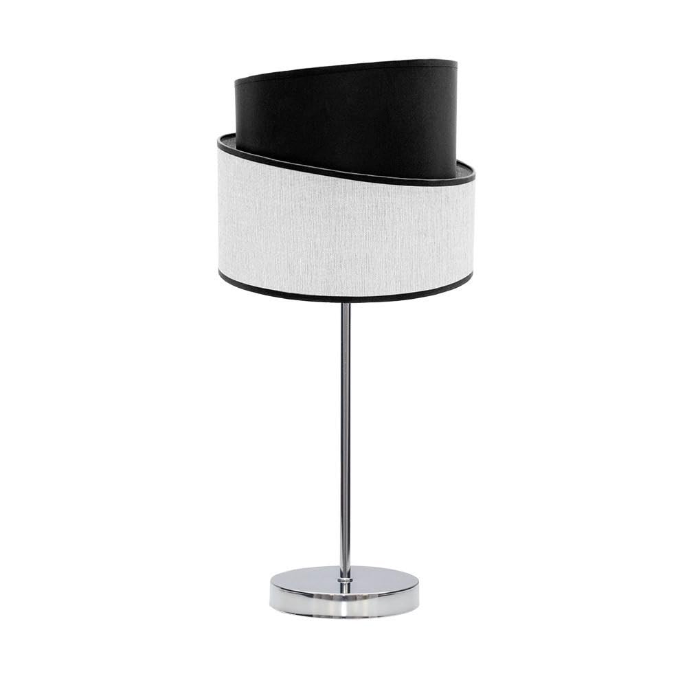 sobremesa 1xe14 cromo/blanco-negro, 45x18x18 cm - iluminación decorativa ideal para hogares y oficinas.