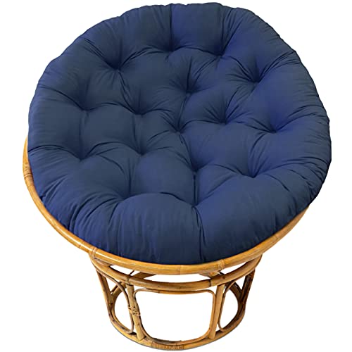 COTTON CRAFT Papasan - Classic Navy Blue - Overstuffed Chair Cushion, Sink into Our Thick Comfortable and Oversized Papasan, Pure Cotton Duck Fabric, Fits Standard 45 inch Round Chair