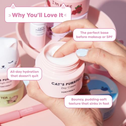 Image of TONYMOLY Cats Purrfect Day Cream - Hydrating Milk Protein Face Moisturizer
