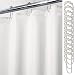 mDesign Mildew-Free, Waterproof Fabric Shower Curtain/Liner with 12 Rings, 54" x 78" - Stall, White