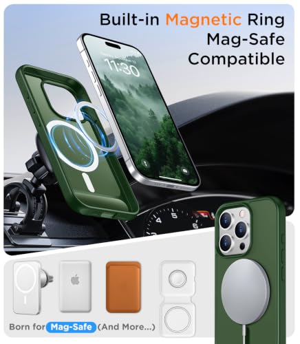 Image of Magnetic Compatible with iPhone 15 Pro Max Case, [Built-in Invisible Kickstand][Compatible with MagSafe] [Military Grade Shockproof] Slim Translucent Matte Phone Case for iPhone 15 Pro Max 6.7 inch