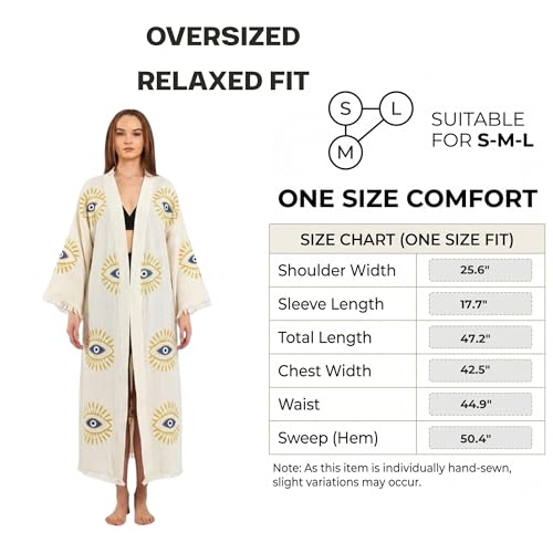 Image of Evil Eye Kimono Robe - Beach Kimono Coverups for Woman