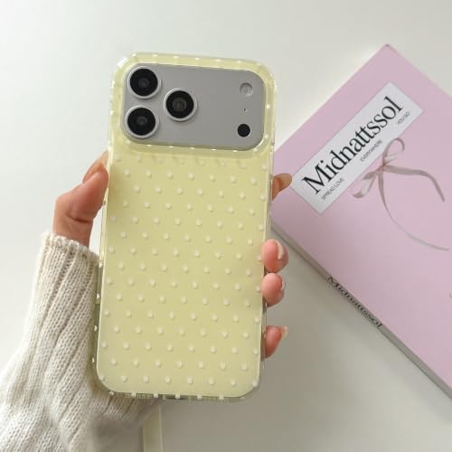 Coque iPhone 17 Pro Max jaune à pois en silicone QLTYPRI - 2