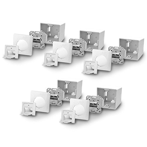 Cat6a Netzwerkdose Netzwerk Dose 10x Cat 6 a 2x RJ45 Port voll geschirmt Metalldurchgussgehäuse Aufputz Unterputz Cat7 Kabel ARLI