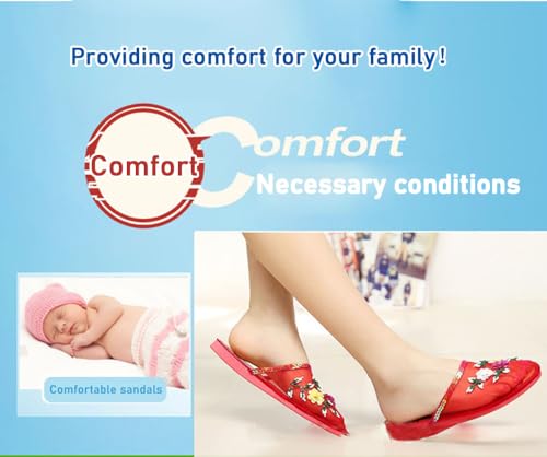 Chinese Slippers for Women, Chinese Slippers, New Floral Chinese Mesh Bamboo Flats Slippers for Women2