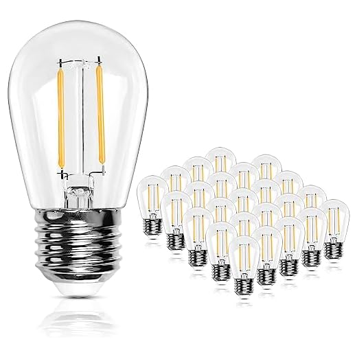 BRIMAX E27 LED Warmweiss, S14 Plastik Glühbirne E27 2W Ersetzt 20 Watt, 230V Kunststoff LED Lampen für Lichterkette, Kronleuchter, Nachtischlampe, 2700K LED Birnen Filamentstil Klar, nicht dimmbar