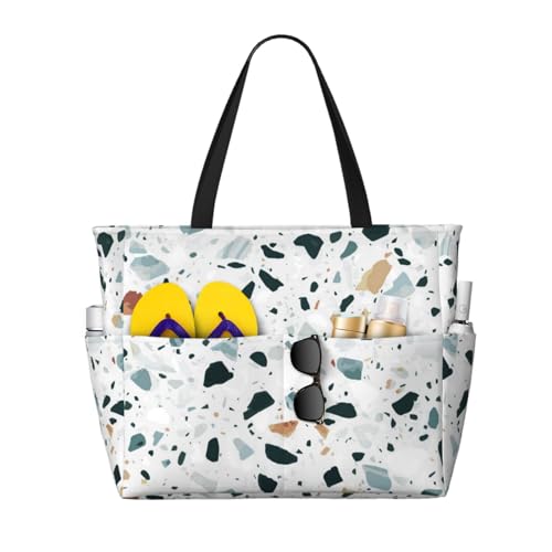Grand sac de plage pastel marbre pour vos journées ensoleillées et sorties farniente