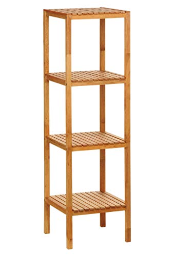 Premier Housewares 4-Tier Wood Shelf Unit, 127 x 36 x 36 cm - Natural