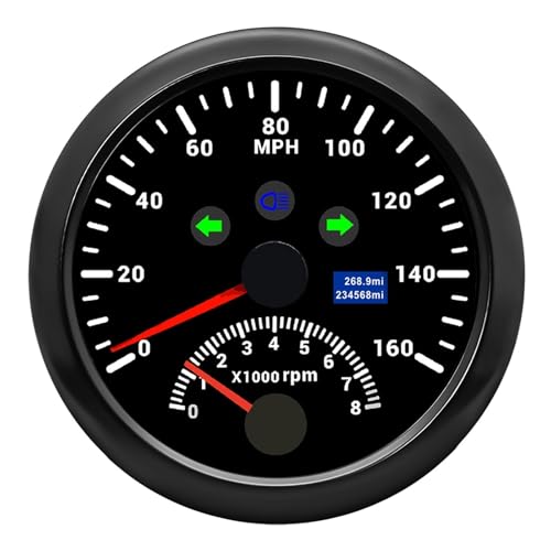 85mm {[g } GPS Xs[h[^[ Q[W 0-8000RPM 2 In 1 ԗp^R[^[ EBJ[Cgt ԐF LED obNCg 12V 24V fW^Xs[h[^[(160MPH-8000RPM BN)