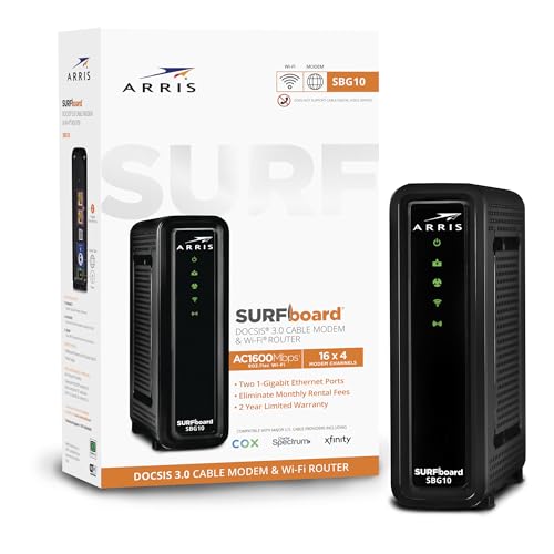 ARRIS (SBG10-RB) - Modem Router Combo - DOCSIS 3.0 16 x 4 Gigabit & AC1600 WiFi, [Check with your provider for compatibility]400 Mbps Max Internet Speeds - Renewed by ARRIS - Image 4