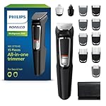 Philips Norelco Multigroom 3000 Series, All-in-One Trimmer, Beard Trimmer and Hair Clipper, 15-Piece Men's Grooming Kit for Head, Beard, Face, Nose, Ears, No Blade Oil Needed, Soft Pouch, MG3770/40