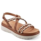 Easy Spirit Sandalias Ivani para mujer, Cuero marrón, 39.5 EU