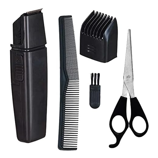 Kit Máquina A Pilha De Cortar Cabelo E Barba Aparador De Pelos Com Tesoura E Pente Design Ergonômico Linha PREMIUM Profissional SYANG