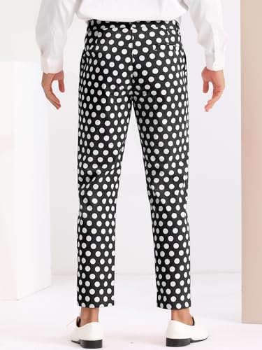 Lars Amadeus Polka Dot Pants for Men's Dots Pattern Straight Leg Formal Dress Pants3