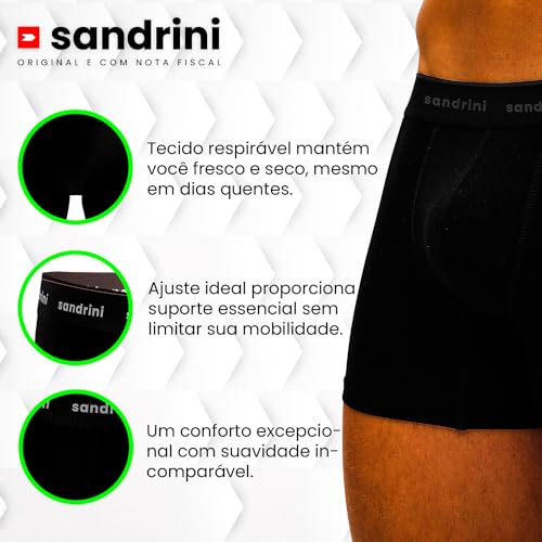 Kit 10 Cuecas Sandrini Boxer Polo 100% Algodão Box Atacado Masculinas (M, SORTIDAS)
