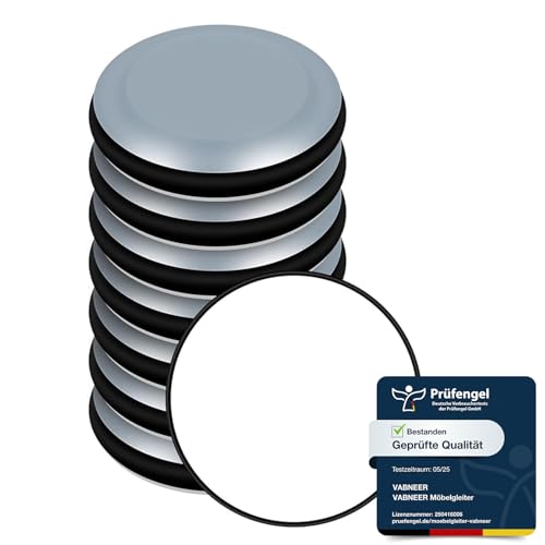 VABNEER Almohadillas de Teflón para Muebles, 8 Piezas Deslizadores Redondos Autoadhesivos de PTFE, para Mover Muebles Pesados en Suelos Duros y Alfombras, Ideal para Sillas, Mesas y Sofás (50mm)