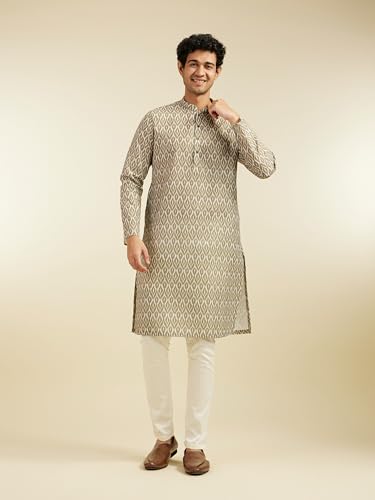 Image of DIWAS BY MANYAVAR Men's Cotton Blend Printed Kurta (1pc)