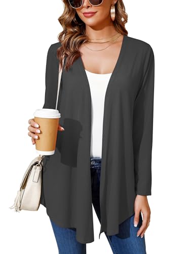 Image of Women's Lightweight Open Front Cardigans Casual Soft Drape Spring Summer Fall Cardigan S-3XL