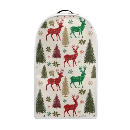 Image of Christmas Trees Deer Blender Dust Cover, Anti Fingerprint Polyester Stand Mixer or Coffee Maker Appliance Protector, Holiday Machine Washable Blender Cover for Kitchen Appliance