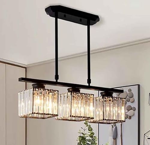 Plafonnier en cristal suspendu MOCHAMIK, l'alliance du noir et de l'or pour un luminaire chic