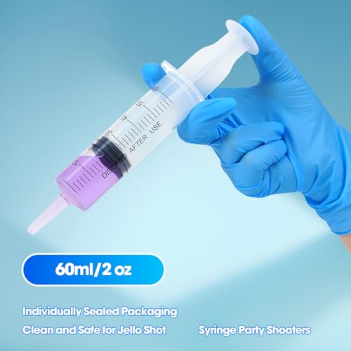Image of 60ml Syringe for Liquid,50 Pack Large Plastic Syringes with Adapters and Cap,Individually Sealed Syringe for Feeding,Irrigation Water and Scientific Labs
