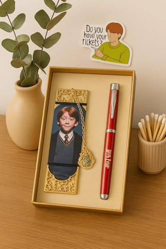 Image of Gifts- Harry Potter Pen and Bookmark Gift Set- Collectible Writing Pen with Bookmark Charms & Gift Box- Wizarding World Stationery for Fans, Readers & Collectors
