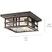 Kichler 49834OZ Craftsman/Mission Two Light Outdoor Ceiling Mount from Beacon Square Collection in Bronze/Dark Finish