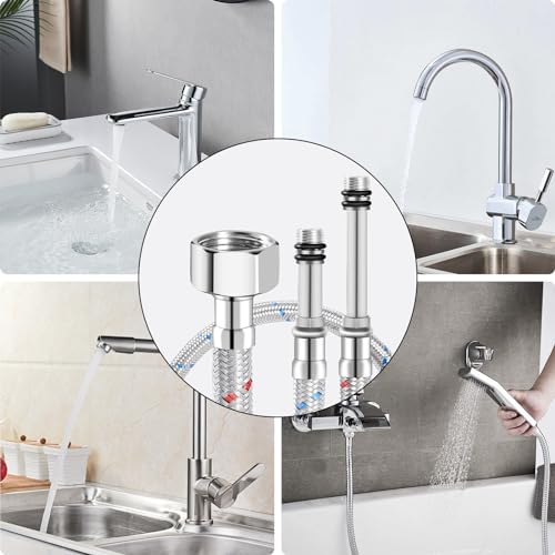 2 Stück Anschlussschlauch Armatur,Wasserhahn Anschluss Verlängerung G3/8 x M10,Panzerschlauch,Armaturenschlauch Verlängerung,Wasserhahn Anschlussschlauch 3/8 Zoll Für Mischbatterie
