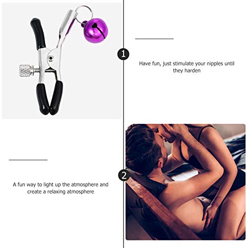 Healifty – 2 pares de grampos para mamilo com sino, anéis para mamilo, brinquedos de estimulação dos