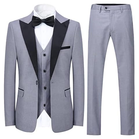 YOUTHUP Men's Slim Fit 3 Piece Suit Cover