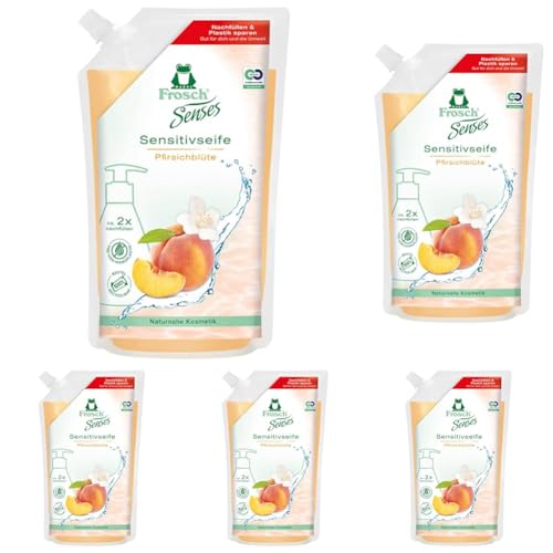 Frosch Senses Sensitivseife Pfirsichblüte 500ml (Packung mit 5)