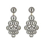 Pendientes Colgantes Victorianos Hechos a Mano para Mujer de Plata de Ley 925 Chapados en Oro de 18K con Diamantes Naturales, Joyería Vintage