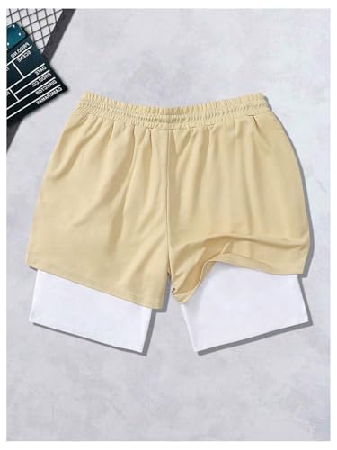 Men's 2 in 1 Drawstring Waist Athletic Shorts Cross Graphic Running Shorts with Liner2