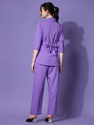 Image of Sheetal Associates Women's Solid Casual Co ords Set 2 Piece Open top & Pant Set