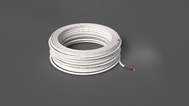 Câble Haut-parleur Cuivre OFC 13 AWG - 2x2,5 Mm² - Longueur 50 M - Blanc - Marquage Noir/rouge