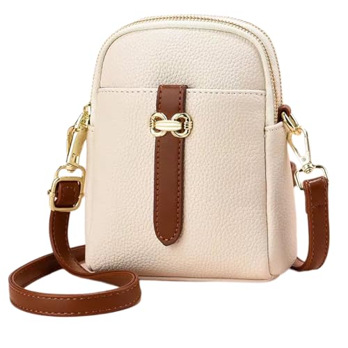 Image of Leather Crossbody Bag for Women Men, Three Layers Large Capacity Messenger Bags Crossover Over the Shoulder Purse for Everyday Use Trip Walking Shopping