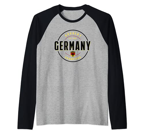 German Archery Champions Circle Raglan Baseball Tee, Black