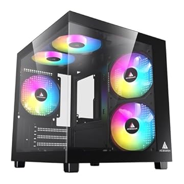 Gabinete Gamer Acegeek Tide | Mid-Tower | Lateral de Vidro | Preto, AG-TIDE-BK