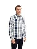 TOM TAILOR Herren Indigo Hemd mit Karo-Muster 1032356, 30178 - Indigo Blue Offwhite Big Check, XL