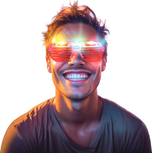 FIESTAS GUIRCA | Gafas LED Multicolor - Accesorio Luminoso para Fiestas y Celebraciones - Ideal para Carnaval, Halloween y Eventos Nocturnos - (Unisex) - Multicolor