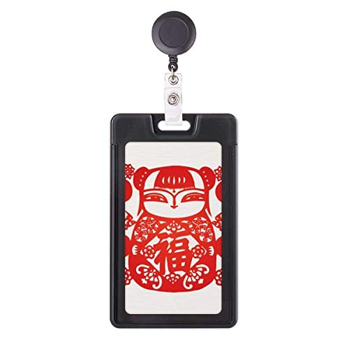 Étui de badge Red Girl lanterne fleurie aux finitions soignées