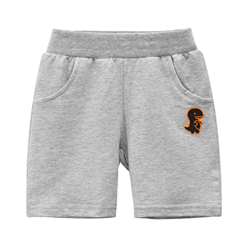 Moonker Toddler Kids Boys Jogging Shorts Summer Cotton Dinosaur Embroidered Casual Shorts Active Stretchy up