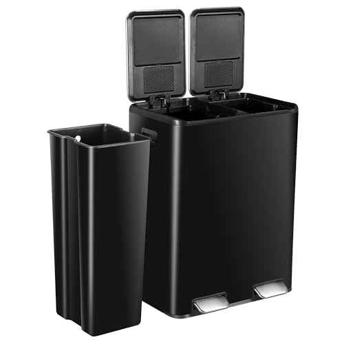 Caneca de basura de cocina LEMY 16 galones acero inoxidable