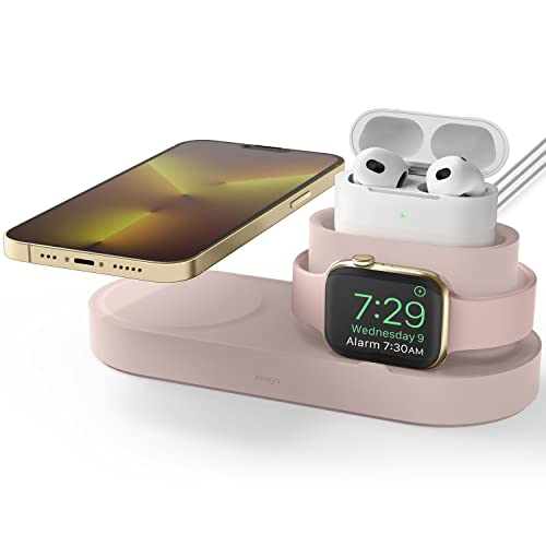Elago Magsafe Charging Station - Compatible With Iphone 14 & Iphone 13 & Iphone 12, Airpods Pro 2, Airpods Pro, Airpods 3, All Apple Watch Series [Sand Pink] [Charging Cables Not Included] #TOP12