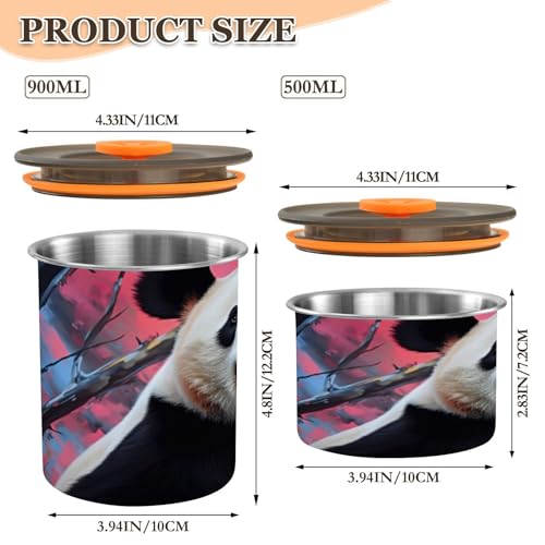 ATTX Bote de café de acero inoxidable 500 ml con tapa hermética miniatura 2