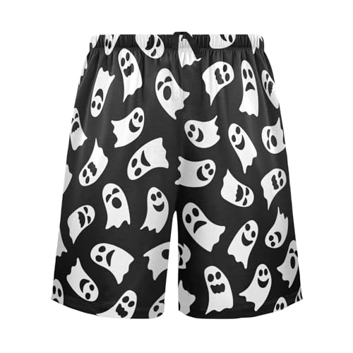 Men's Pajama Shorts Halloween Ghosts Sleep Shorts Soft Comfy Lounge Pjs Bottoms Pajama Pants with Pockets2