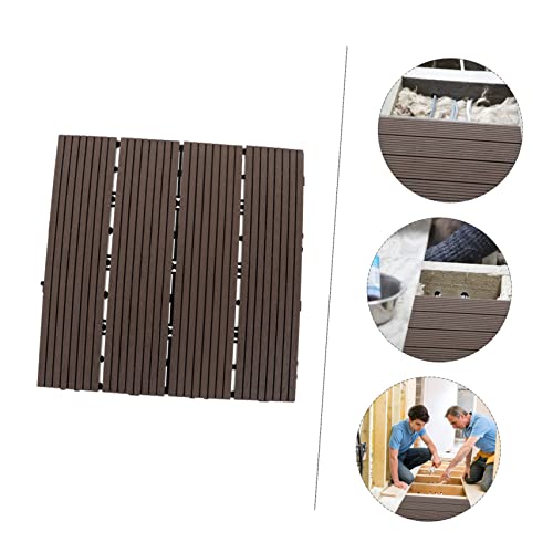 Suelo de exterior de madera y plastico UKCOCO baldosa jardin transitable 3