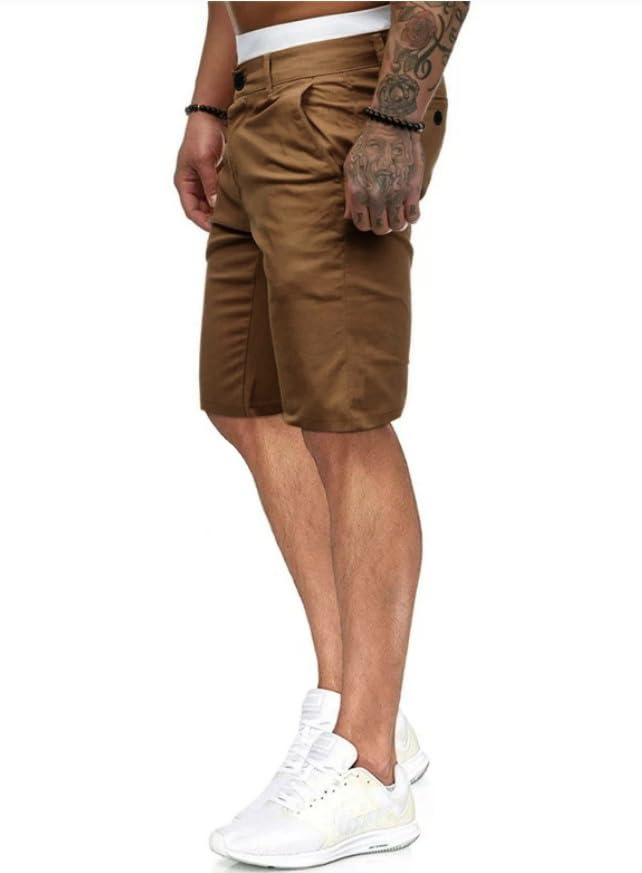 Image of HUNGSON Mens Slim Fit Shorts Stretch Chino Short Pants