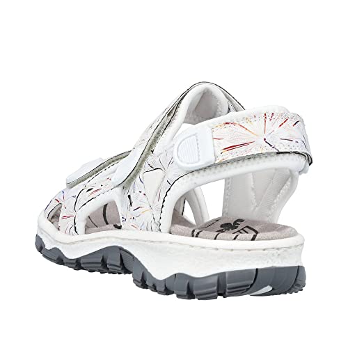 Rieker 68872, Sandali Donna, Bianco, 37 EU
